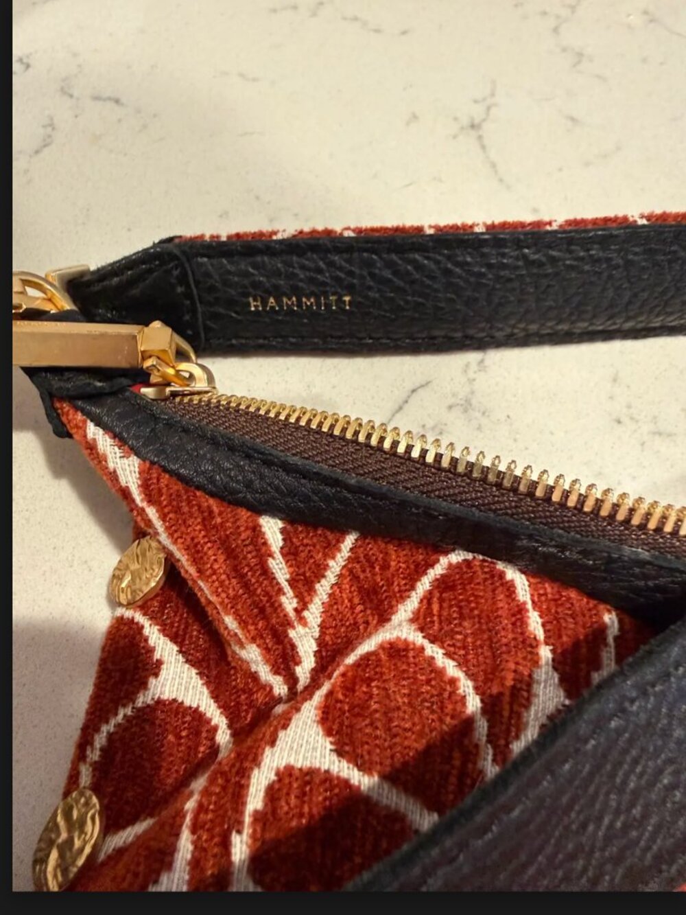 Hammitt *Morgan* Texas Tapestry Crossbody | EUC | Gold Accents | Black Leather - Picture 7 of 12